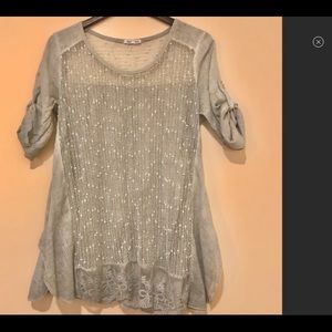 🏝🏖Sheer Made in Italy Crochet/Linen Tunic